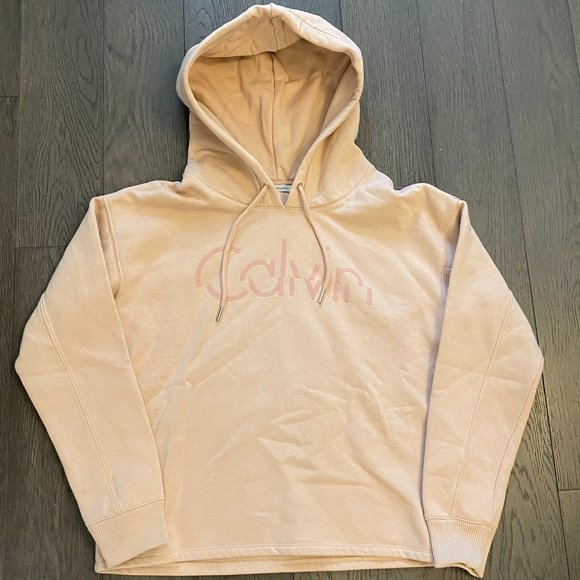 Calvin Klein Sweatshirt Hoodie Skin Tone light Pink Medium - Picture 2 of 8
